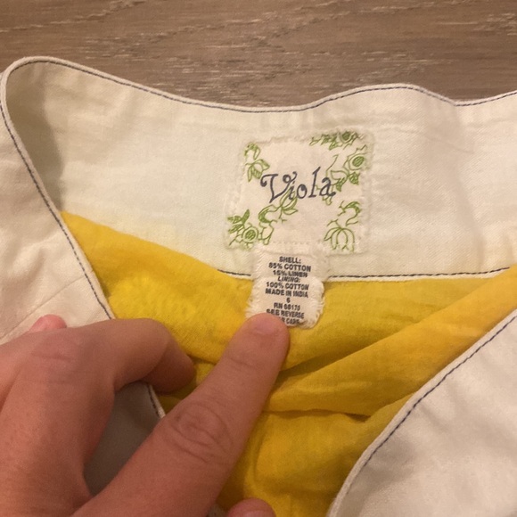 NWOT Anthropologie Viola Cotton Linen Made in India Skirt Floral Lined 6 S Small - Picture 3 of 4